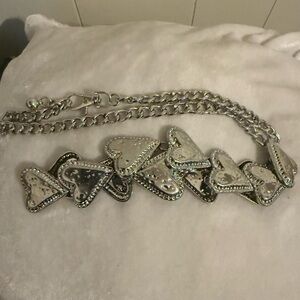 Silver Heart Chain Belt